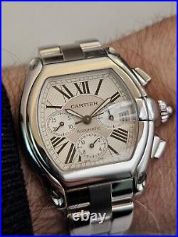 Cartier Roadster XL Chronograph Watch Ref 2618 Stainless Steel Watch