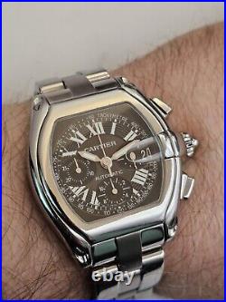 Cartier Roadster XL Chronograph Watch Ref 2618 Stainless Steel Watch