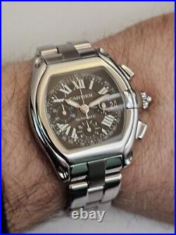 Cartier Roadster XL Chronograph Watch Ref 2618 Stainless Steel Watch