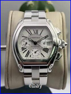 Cartier Roadster XL Chronograph Watch Ref 2618 Stainless Steel Watch Boxed