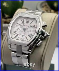 Cartier Roadster XL Chronograph Watch Ref 2618 Stainless Steel Watch Boxed