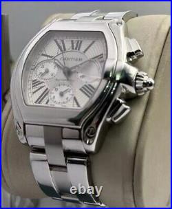 Cartier Roadster XL Chronograph Watch Ref 2618 Stainless Steel Watch Boxed