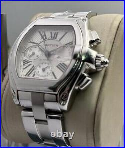 Cartier Roadster XL Chronograph Watch Ref 2618 Stainless Steel Watch Boxed