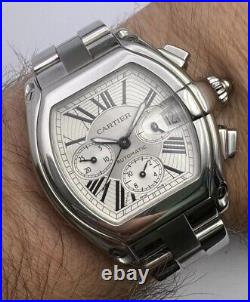 Cartier Roadster XL Chronograph Watch Ref 2618 Stainless Steel Watch Boxed