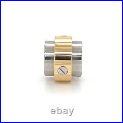 Cartier Santos 18k Gold & Stainless Steel Barrel Slide Charm Pendant