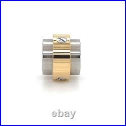 Cartier Santos 18k Gold & Stainless Steel Barrel Slide Charm Pendant