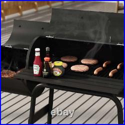 Charcoal Barrel BBQ Grill with Wheels&Lid Outdoor Cooking Garden Barbecue Smoker