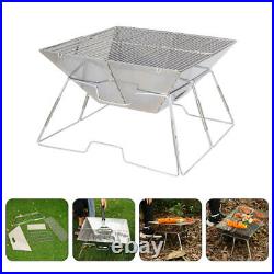 Charcoal Grill Foldable Sturdy Stainless Steel Barbecue Portable Bbq Thicken