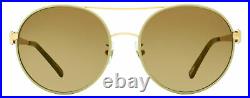 Chopard Round Sunglasses SCHB68S 2AMG Tan/Gold 57mm B68