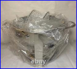Crate & Barrel Round Stainless Steel Buffet Server 4qt