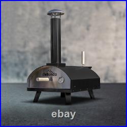 Dellonda 14 Wood-Fired Pizza Oven 350 380°C, Meat Smoking, Black, Portable