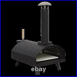 Dellonda 14 Wood-Fired Pizza Oven 350 380°C, Meat Smoking, Black, Portable