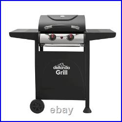 Dellonda 2 Burner Gas BBQ Grill Black/Stainless Steel DG13