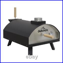 Dellonda Portable WoodFired 14 Pizza Oven and Smoking Oven Black/Steel Portable
