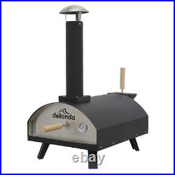Dellonda Portable Wood-Fired 14 Pizza Oven and Smoking Oven Stainless Steel