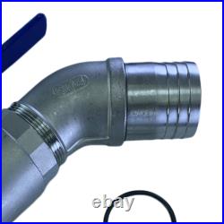 Drum Faucet Rain Barrel Faucet G2 304 Stainless Steel Dn50 58mm Leakproof
