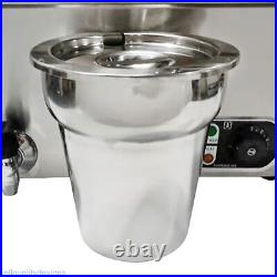 Electric Bain Marie 2 Round Pot Catering Soup Sauce Food Large Warmer Barrel 8L