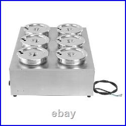 Electric Bain Marie Round Pot Catering Soup Sauce Commercial Food Barrel Warmer