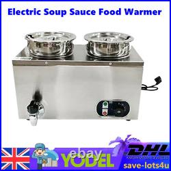 Electric Bain Marie Wet Well Sauce Food Barrel Warmer Heat Pot Stainless Steel