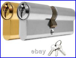 Euro Cylinder Barrel Door Lock UPVC PVC Wooden Doors Key & Thumb Turn SN & Brass