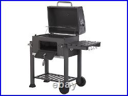 Garden Charcoal BBQ Grill with Lid Wheeled 2 Grates 2 Shelves Thermometer Pavlof
