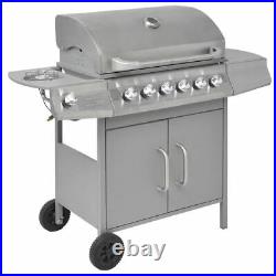 Gas BBQ Grill 4 + 1 Stainless Steel Burner Outdoor Garden Yard Barbecue Cooker