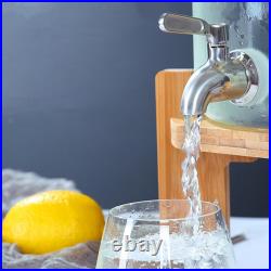 Glass Beverage Barrel Dispenser Lemon Juice with Stainless Steel Faucet Jar