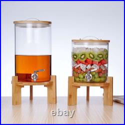 Glass Beverage Barrel Dispenser with Stainless Steel Faucet Kombucha Teapot
