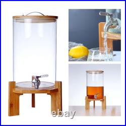 Glass Drink Barrel Dispenser with Stainless Steel Faucet Jar