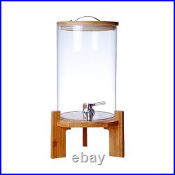 Glass Drink Barrel Dispenser with Stainless Steel Faucet Jar