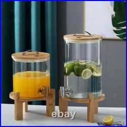 Glass Drink Barrel Dispenser with Stainless Steel Faucet Jar