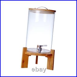 Glass Drink Barrel Dispenser with Stainless Steel Faucet Water Bottle