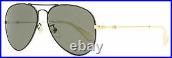 Gucci Pilot Sunglasses GG0515S 001 Black/Gold/Ivory 60mm 0515