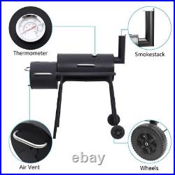 Heavy Duty Charcoal Barrel BBQ Grill Garden Cooking Barbecue Smoker with Wheels