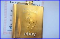 Hip Flask Stainless Steel Drink 6oz Flasks Alcohol 24k Gold Plated Ferrari Style