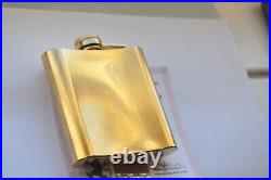 Hip Flask Stainless Steel Drink 6oz Flasks Alcohol 24k Gold Plated Ferrari Style