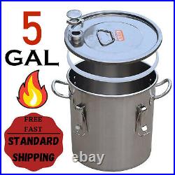Home Brew Equipment 5Gal Stainless Steel Fermenter Bucket Barrel Wine Making Kit