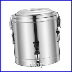Hot and Cold Beverage Dispenser Insulated Barrel Stainless Steel Drink Ice