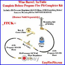 ITCK+ Universal DIY LP Tank-In-Table Complete Deluxe Wine Barrel/ Fire Table Kit