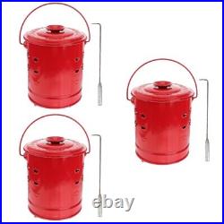 Incinerator Barrel Stainless Steel Trash Can Red Burning Banknotes