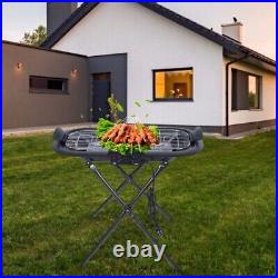 Iron + Stainless steel Folding Electric Barbecue Grill BBQ Outdoor Patio Garden