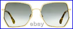 Jimmy Choo Square Sunglasses Aline/S J5GFQ Gold/Light Havana 58mm