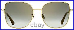 Jimmy Choo Square Sunglasses Fanny/G/SK J5GFQ Gold/Gray Glitter 59mm