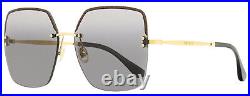 Jimmy Choo Square Sunglasses Tavi/S 2F79O Gray/Gold 60mm