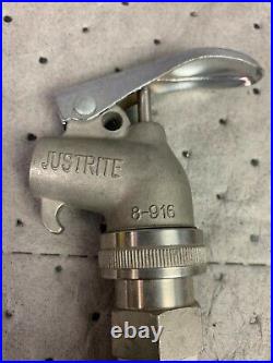 Justrite Stainless Steel Safety Drum Faucet 08916 Drum Barrel Tank Drain Bung