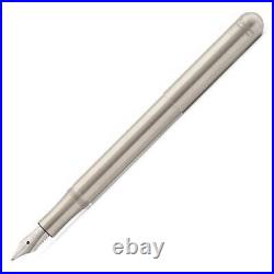 Kaweco Fountain Pen Liliput Silver Stainless Steel Barrel, Fine Nib 10000835