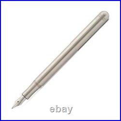 Kaweco Fountain Pen Liliput Silver Stainless Steel Barrel, Fine Nib 10000835