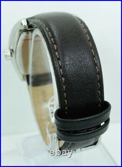 Kenneth Cole KC1544 Tonneau / Barrel Shape Case Brown Leather Strap Watch
