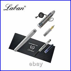 Laban Abalone Fountain Pen Lined Barrel With Abalone Cap Fine Point NEW