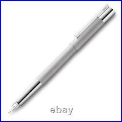 Lamy Scala Fountain Pen Stainless Steel Barrel Silver, Extra Fine Nib L51EF